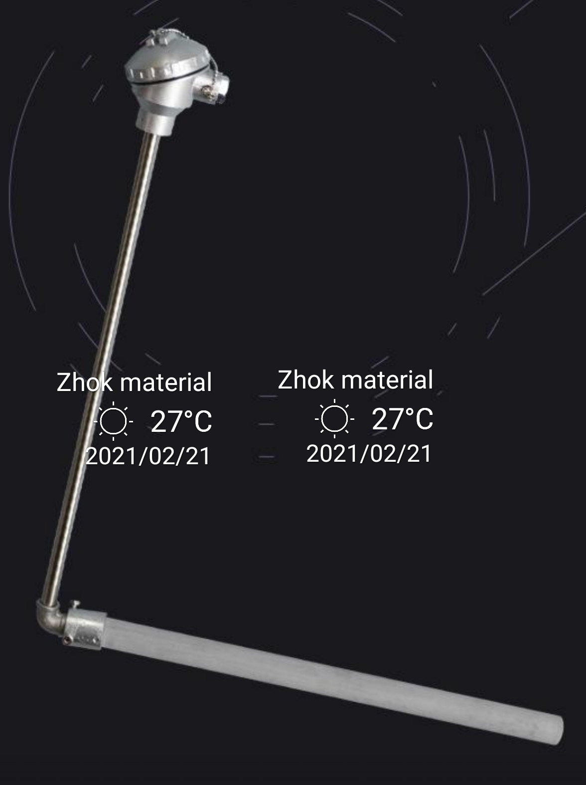 Silicon nitride right angle thermocouple with si3n4 ceramic protection tube